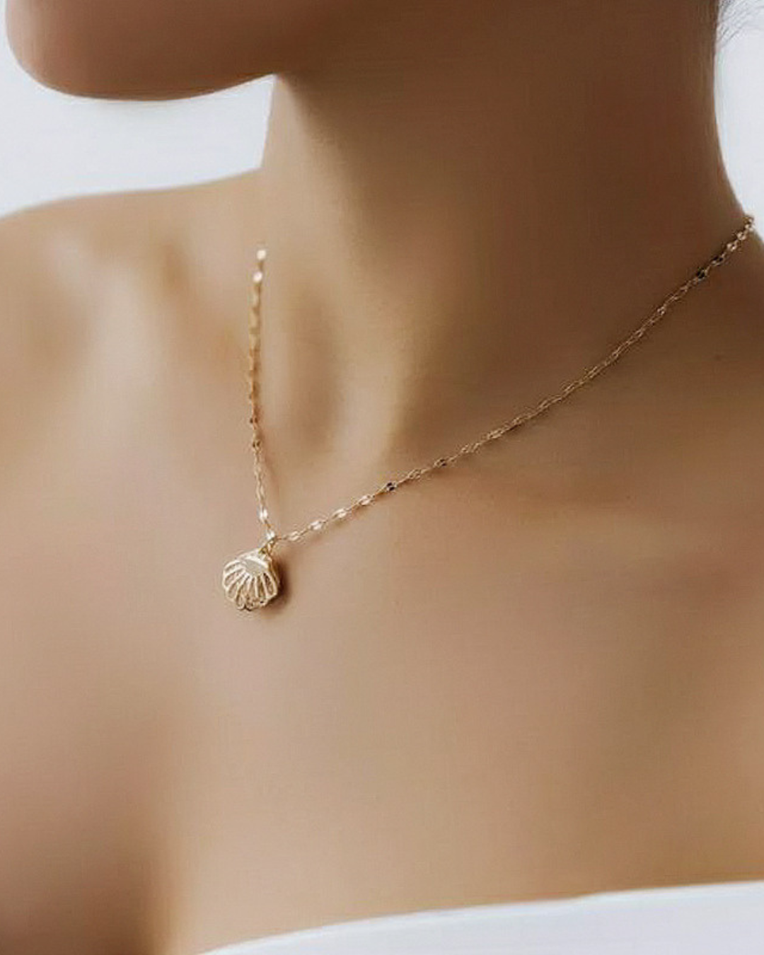 Collar Concha De Mar Perla Oro 14k para Ella