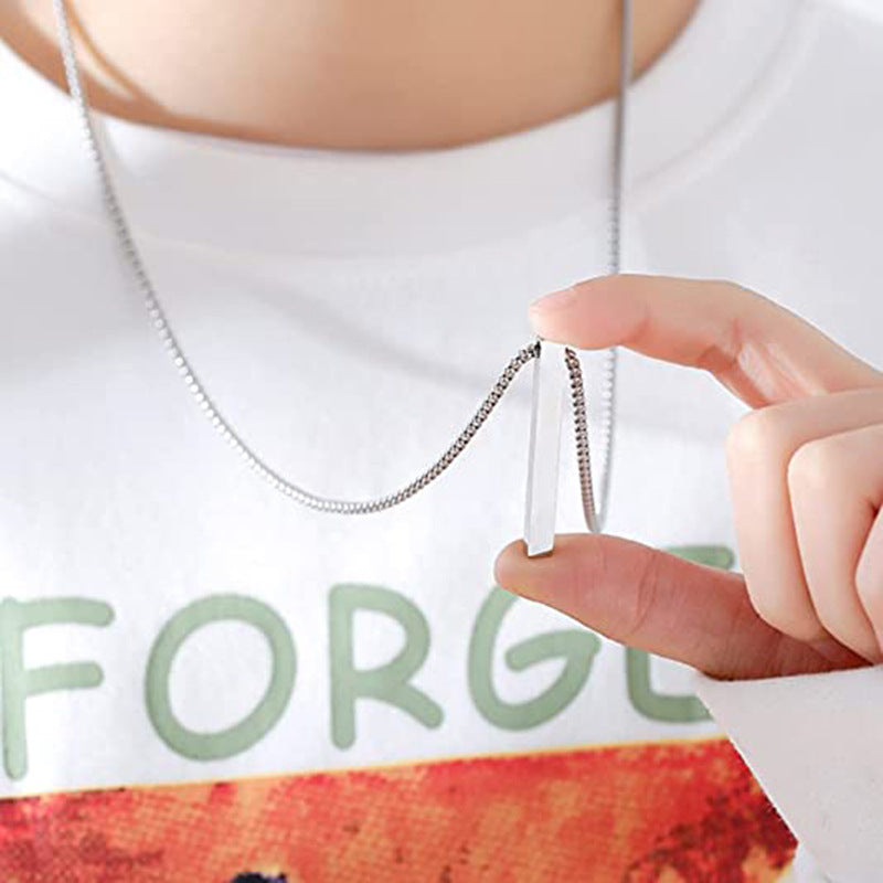 Collar Rectangular Barra Acero Inoxidable, Sutil, Unisex, Ideal Regalo