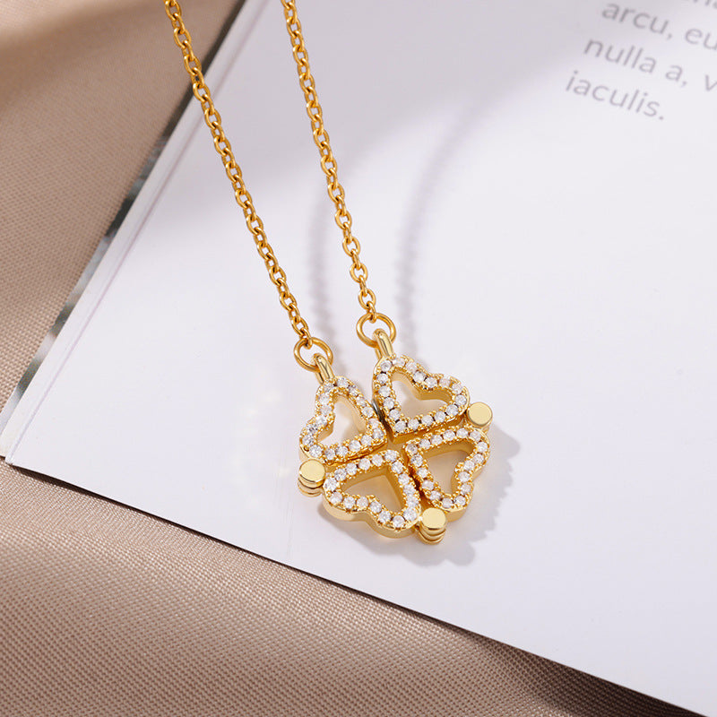Collar Trébol Corazón para Mujer, Joyería Elegante, Regalo Perfecto