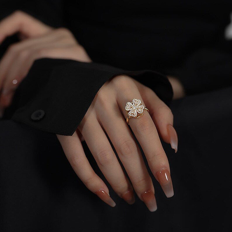 El Secreto para Reducir el Estrés: Anillo Giratorio Trébol con Diseño Innovador