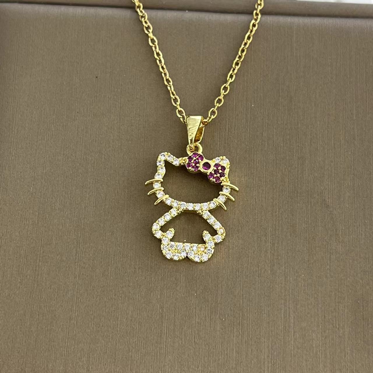 Encanto Collar Kitty: Un toque de dulzura en oro 14k