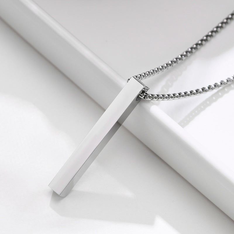 Collar Rectangular Barra Acero Inoxidable, Sutil, Unisex, Ideal Regalo