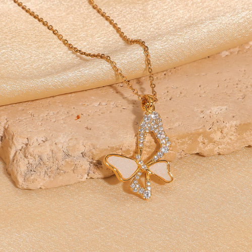 Collar Mariposa Oro 14k Regalo Mujer Estilo Europeo
