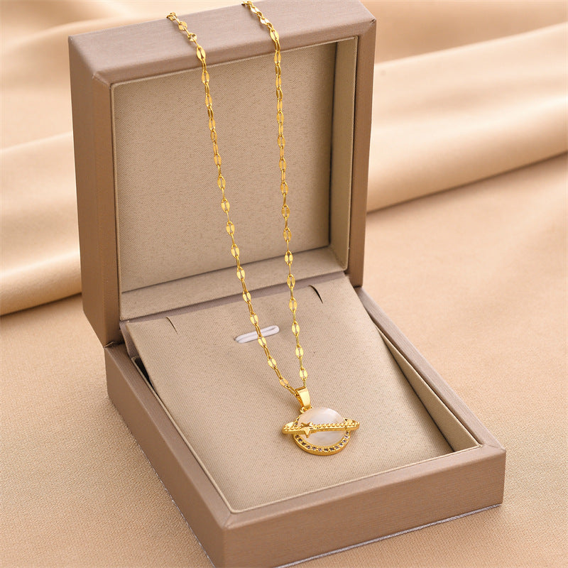 Collar Planeta Saturno para Mujeres Moderna Amantes de las Estrellas