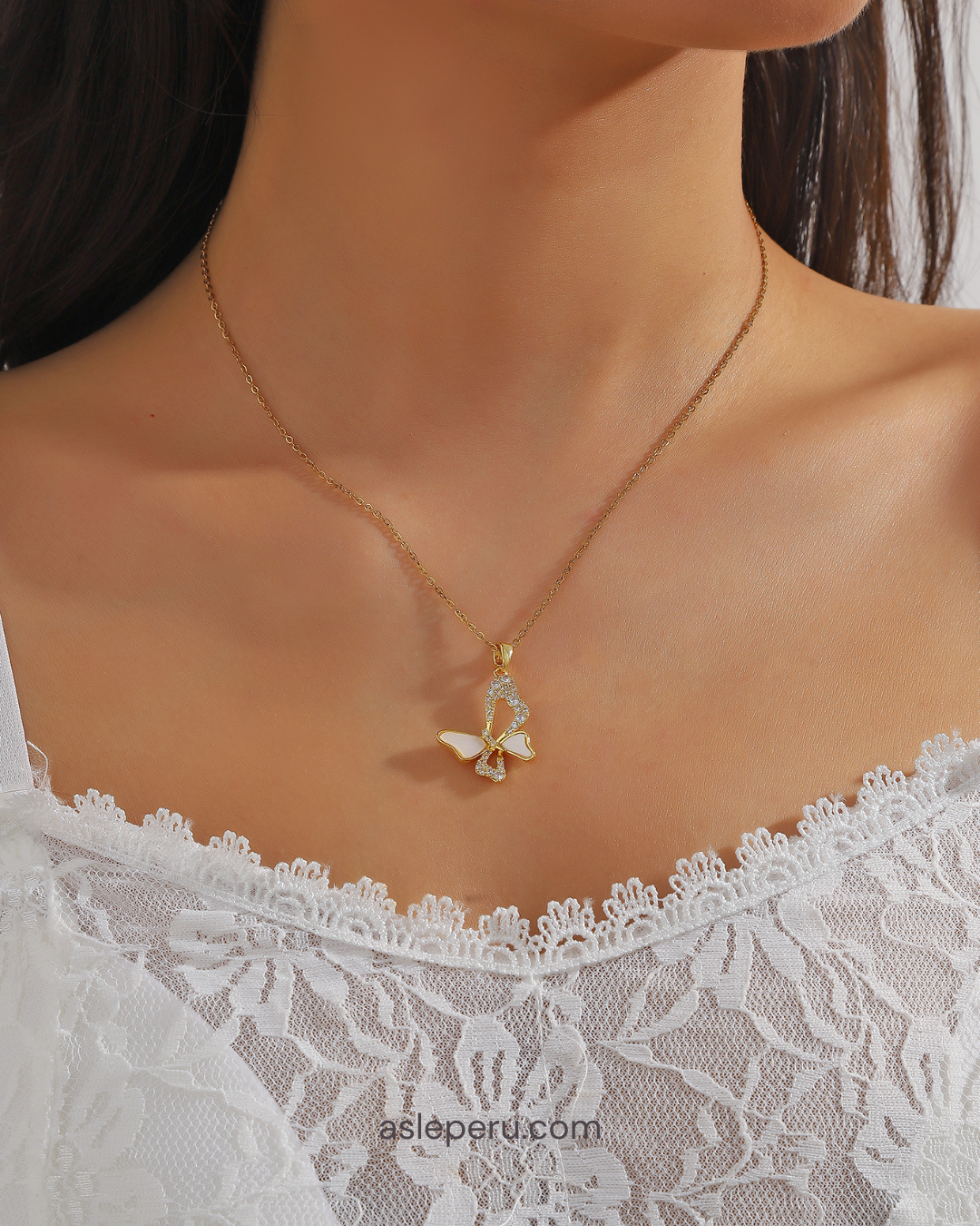 Collar Mariposa Oro 14k Regalo Mujer Estilo Europeo