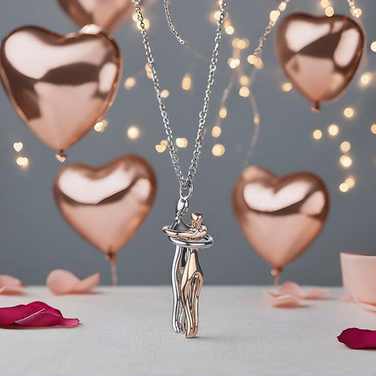 Collar Pareja Abrazo Eterno Amor Infinito Acero Regalo