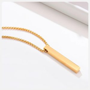 Collar Rectangular Barra Acero Inoxidable, Sutil, Unisex, Ideal Regalo