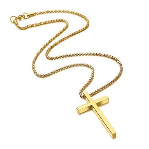 Collar Cruz Minimalista, Brillante Acero Unisex Regalo