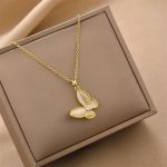 collar mariposa oro 14k regalo mujer estilo europeo