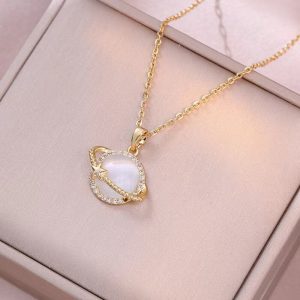 collar planeta saturno para mujeres moderna amantes de las estrellas