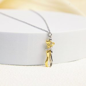 collar pareja abrazo eterno amor infinito acero regalo