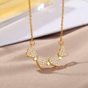 estilo Único mujer, collar flores, corazón y suerte duradera