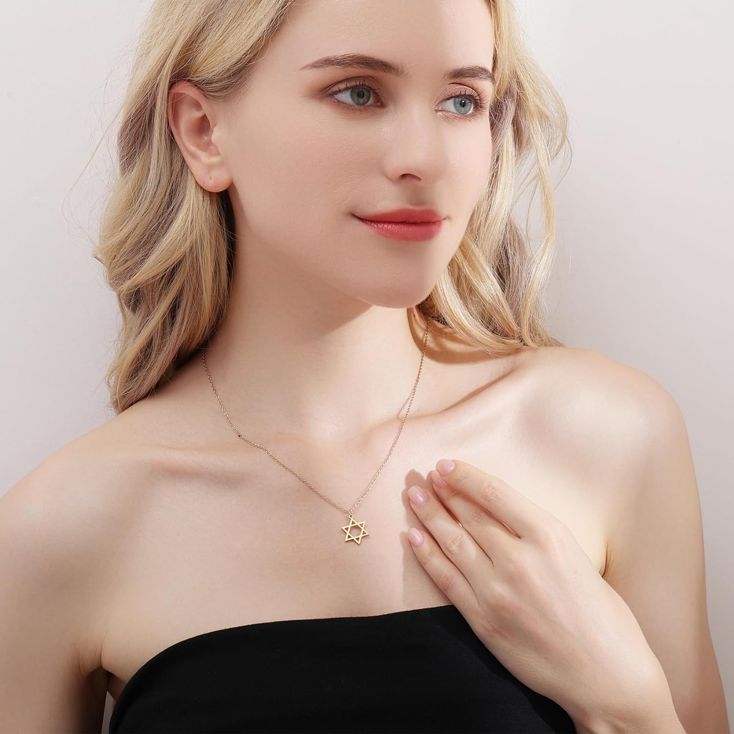 collar estrella de david protección para mujer