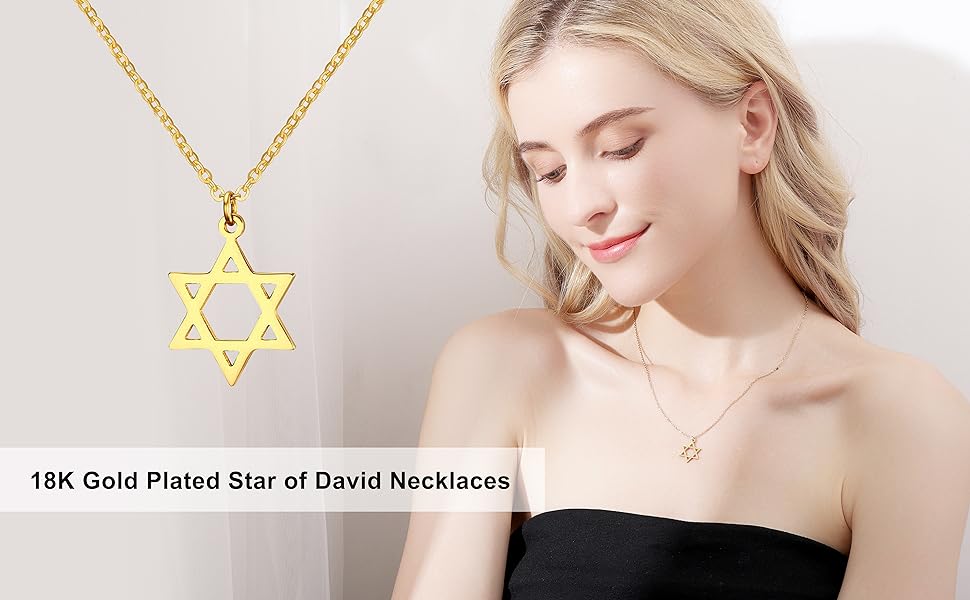 collar estrella de david protección para mujer